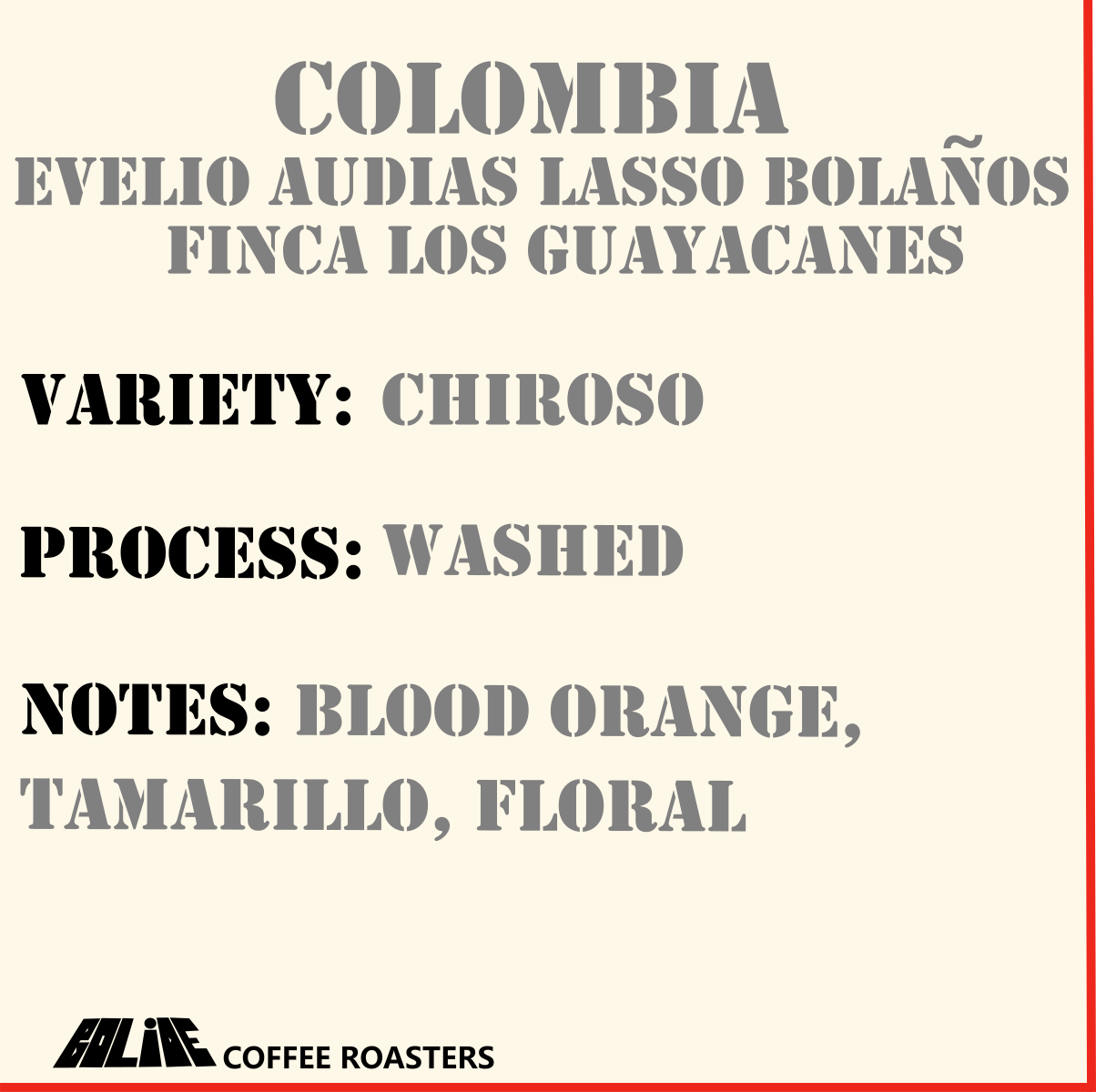 Colombia - Washed Chiroso - Evelio Lasso